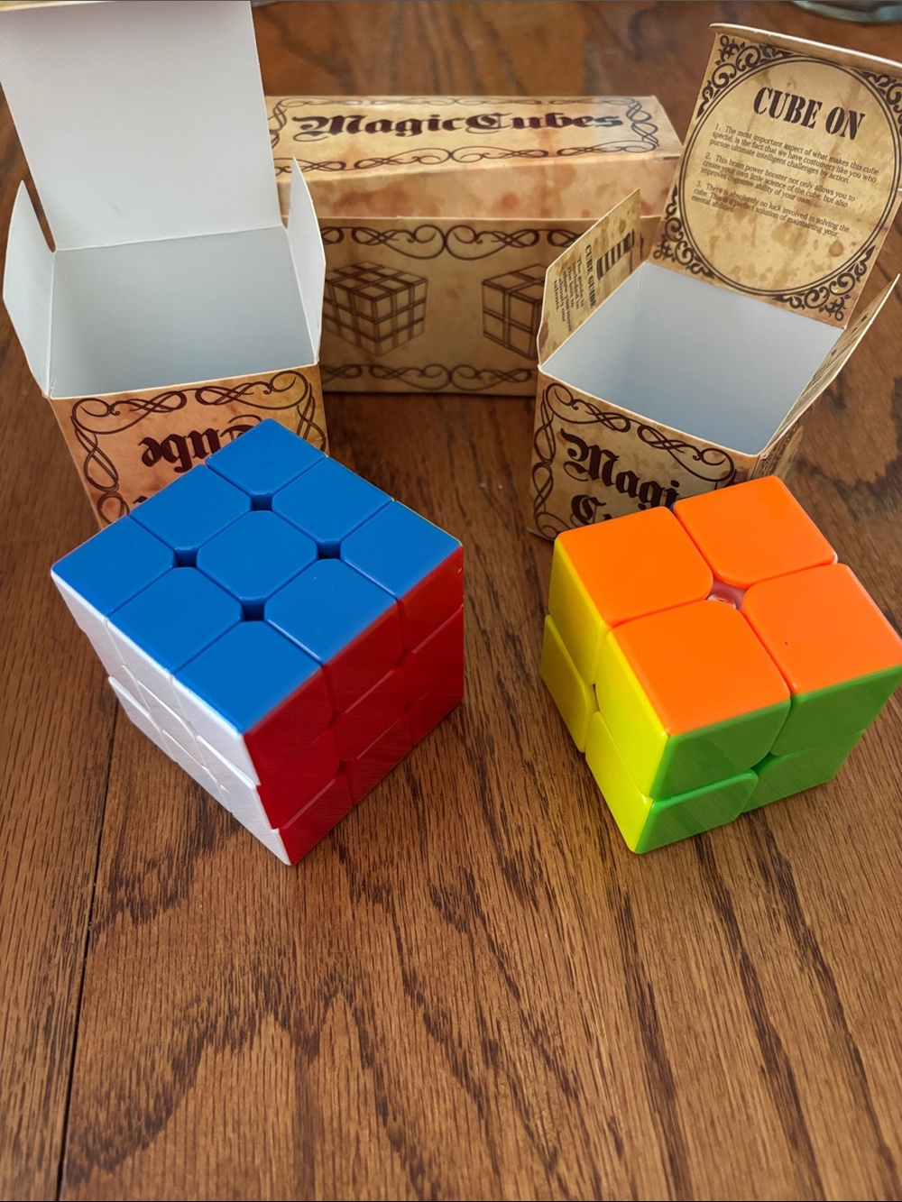 2 Speed Cubes, - Blue/Red and white, orange green,Multi Color